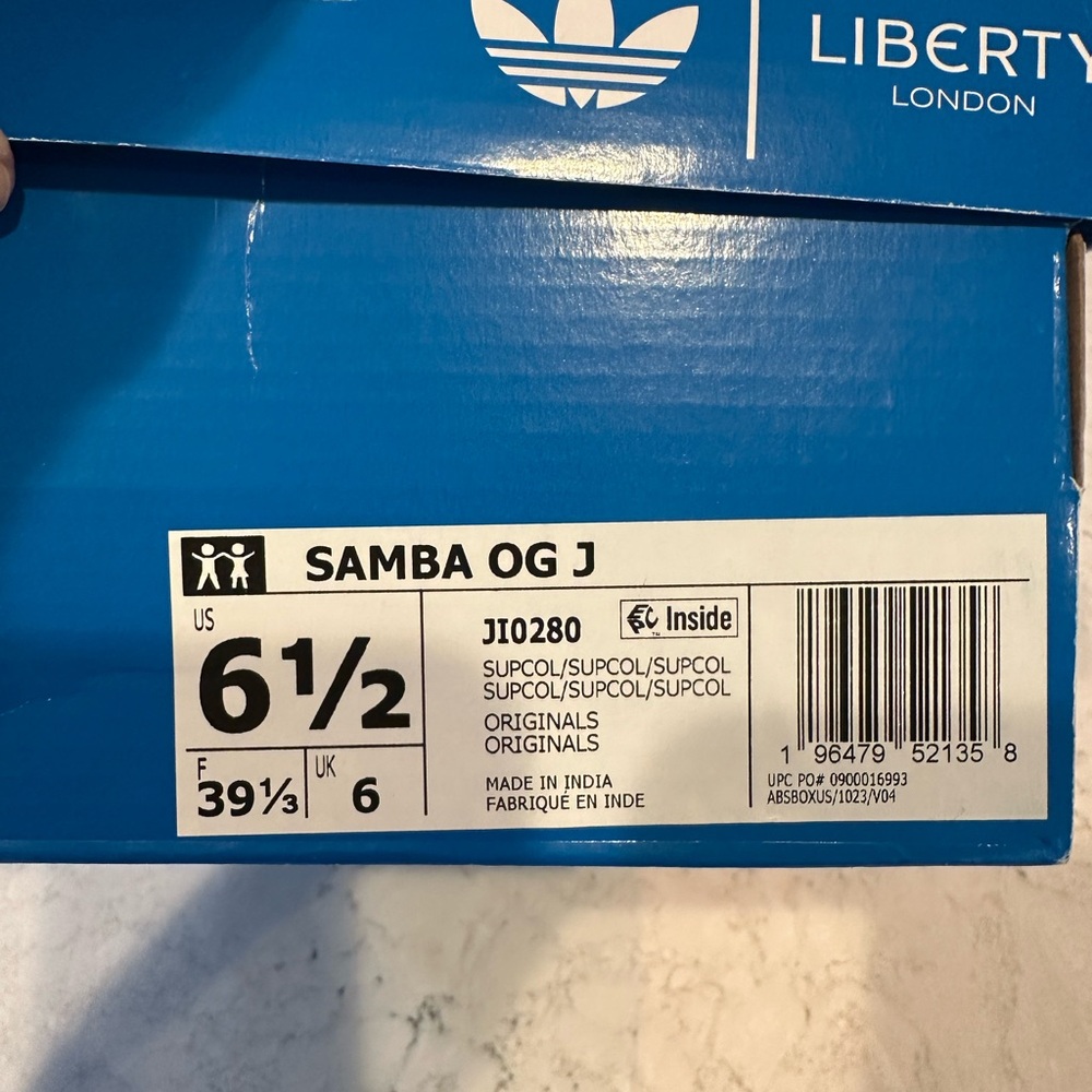 Adidas Samba Sneakers Liberty London Pink Floral Flower Shoes Size 6.5 Big Kids - Picture 5 of 7